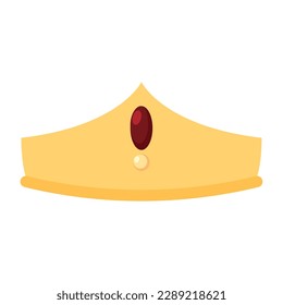 Icono de la corona dorada reina o rey aislado