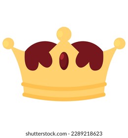 Isolated colored king or queen golden crown icon Vector