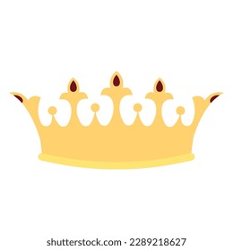 Isolated colored king or queen golden crown icon Vector