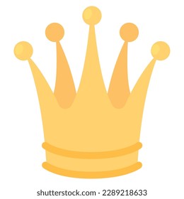 Isolated colored king or queen golden crown icon Vector