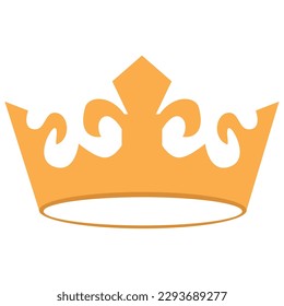 Isolated colored king or queen golden crown icon Vector