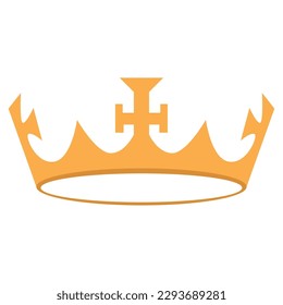 Isolated colored king or queen golden crown icon Vector