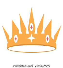 Isolated colored king or queen golden crown icon Vector
