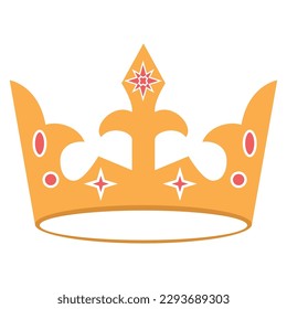 Isolated colored king or queen golden crown icon Vector