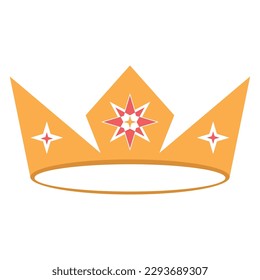 Isolated colored king or queen golden crown icon Vector
