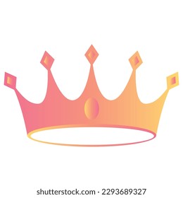 Icono de la corona dorada reina o rey aislado