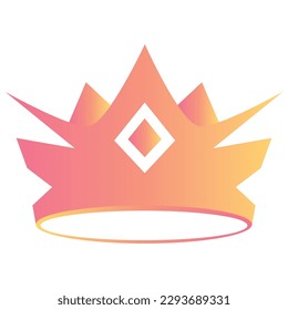 Isolated colored king or queen golden crown icon Vector