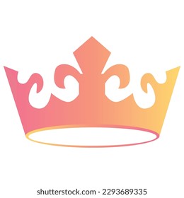 Einzeln-farbiges König- oder Königin-Goldkronensymbol, Vektorsymbol