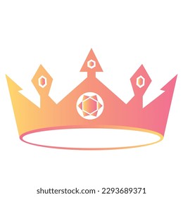 Isolated colored king or queen golden crown icon Vector