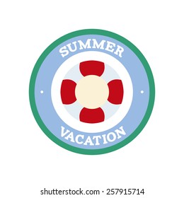 an isolated colored label with a lifesaver and t ext