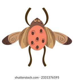Isolated colored ladybug sketch character Vector