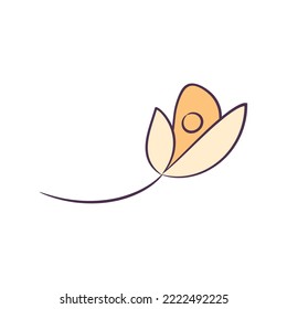 Icono de esbozo de hoja de color aislado Vector