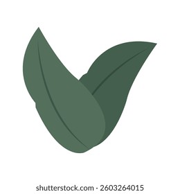 Isolated colored leaf sketch icon