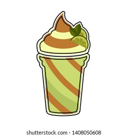 Isolated colored lemon frappe icon on white background - Vector