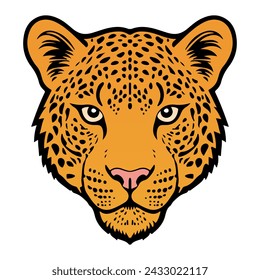 Ilustración de vector de cabeza de leopardo de color aislado