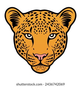 Isolated Colored Leopard Head vector illustration