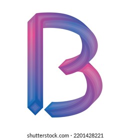 Isolated colored letter B with 3d effect Vector