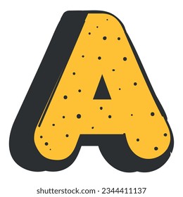 Color aislado Una letra con efecto de sombra Ilustración vectorial