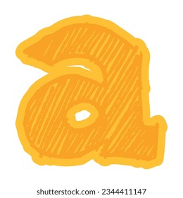 Color aislado Letra con efecto de esbozo Ilustración vectorial