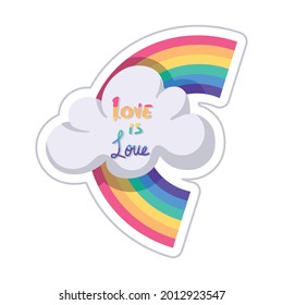 Isolated colored lgbt rainbow icon with text Vector