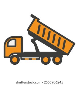 Isolated colored line Logo with construction truck