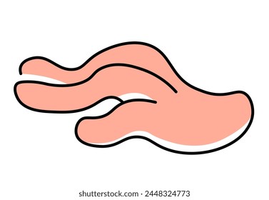 gesto de mano de ícono lineal de color aislado en estilo doodle en Vector. Plantilla de ícono para logotipo de App etiqueta engomada diseño de impresión de póster