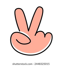 isolated colored linear icon hand gesture in doodle style in vector. icon template for app logo sticker poster print design