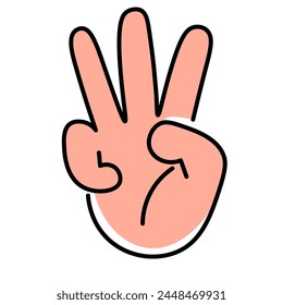 isolated colored linear icon hand gesture in doodle style in vector. icon template for app logo sticker poster print design