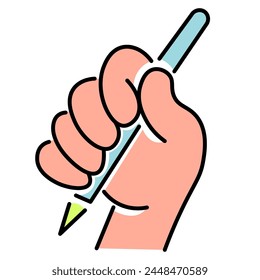 gesto de mano de ícono lineal de color aislado en estilo doodle en Vector. Plantilla de ícono para logotipo de App etiqueta engomada diseño de impresión de póster