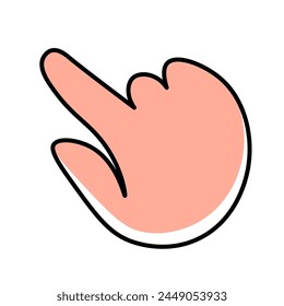 gesto de mano de ícono lineal de color aislado en estilo doodle en Vector. Plantilla de ícono para logotipo de App etiqueta engomada diseño de impresión de póster