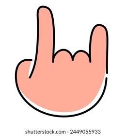 isolated colored linear icon hand gesture in doodle style in vector. icon template for app logo sticker poster print design