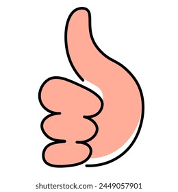 isolated colored linear icon hand gesture in doodle style in vector. icon template for app logo sticker poster print design