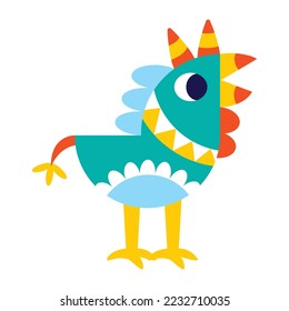 Isolated colored little chicken alebrije icon Vector
