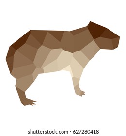 Isolated colored low poly hamster, Vector illustration