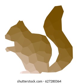 Isolated colored low poly squirrel, Vector illustration