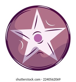 Isolated colored magic five point star shape icon Vector
