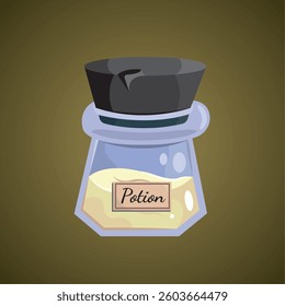 Isolated colored magical flask potion Vector