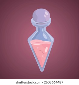 Isolated colored magical flask potion Vector
