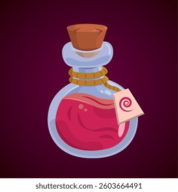Isolated colored magical flask potion Vector