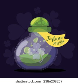 Isolated colored magical fortune potion elixir Vector