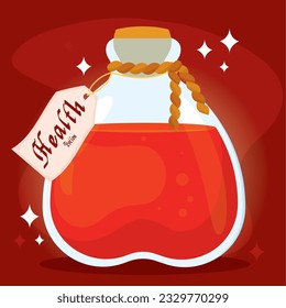 Isolated colored magical health potion elixir Vector