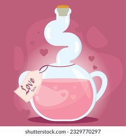 Isolated colored magical love potion elixir Vector