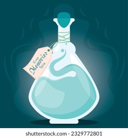 Isolated colored magical memory potion elixir Vector