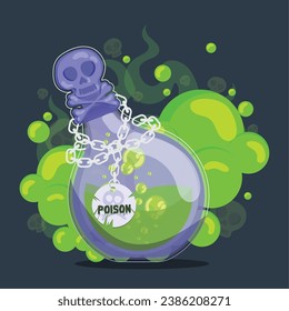 Isolated colored magical poison potion elixir Vector