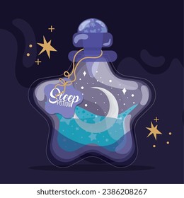 Isolated colored magical sleep potion elixir Vector