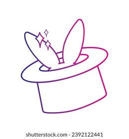 Isolated colored magician hat with rabbit ears magic icon Vector illustration