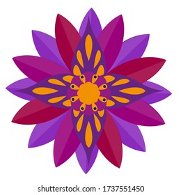 Isolated colored mandala. Floral pattern - Vector illustration