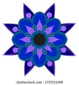 Isolated colored mandala. Floral pattern - Vector illustration
