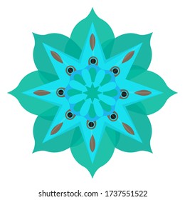 Mandala de colores aislados. Patrón floral - Ilustración vectorial