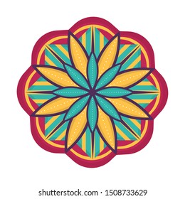 Isolated colored mandala over a white background - Vector